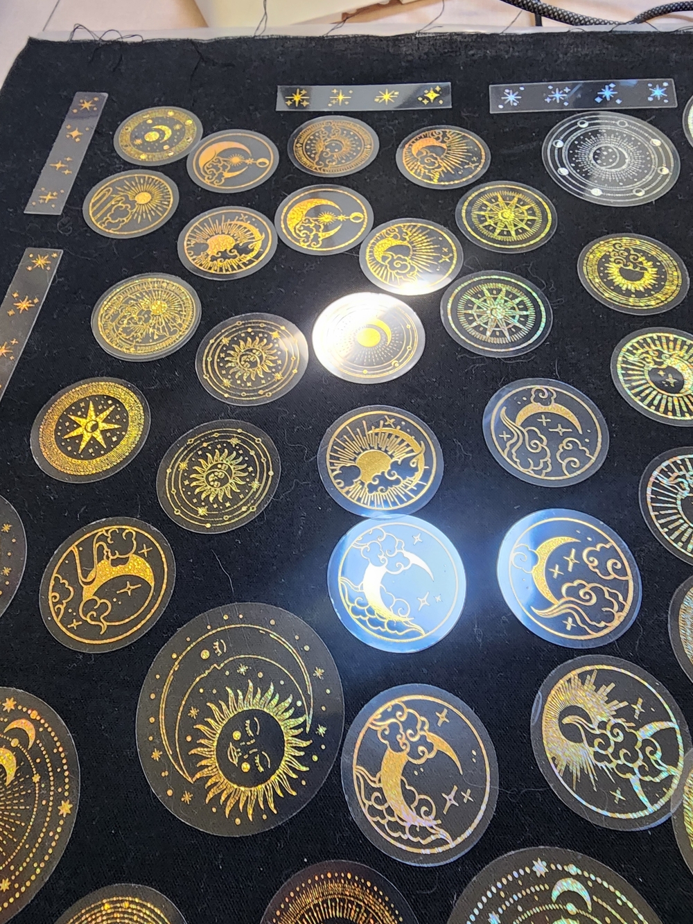 Celestial Zodiac  Holographic stickers. Silver & Gold 50 Pc Xx#1
